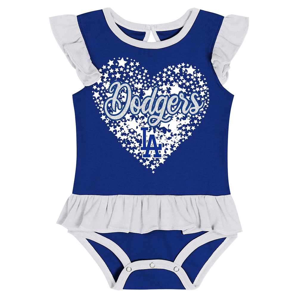 Ensemble body, bavoir et chaussons bleus pour nouveau-né des Los Angeles Dodgers