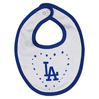 Ensemble body, bavoir et chaussons bleus pour nouveau-né des Los Angeles Dodgers