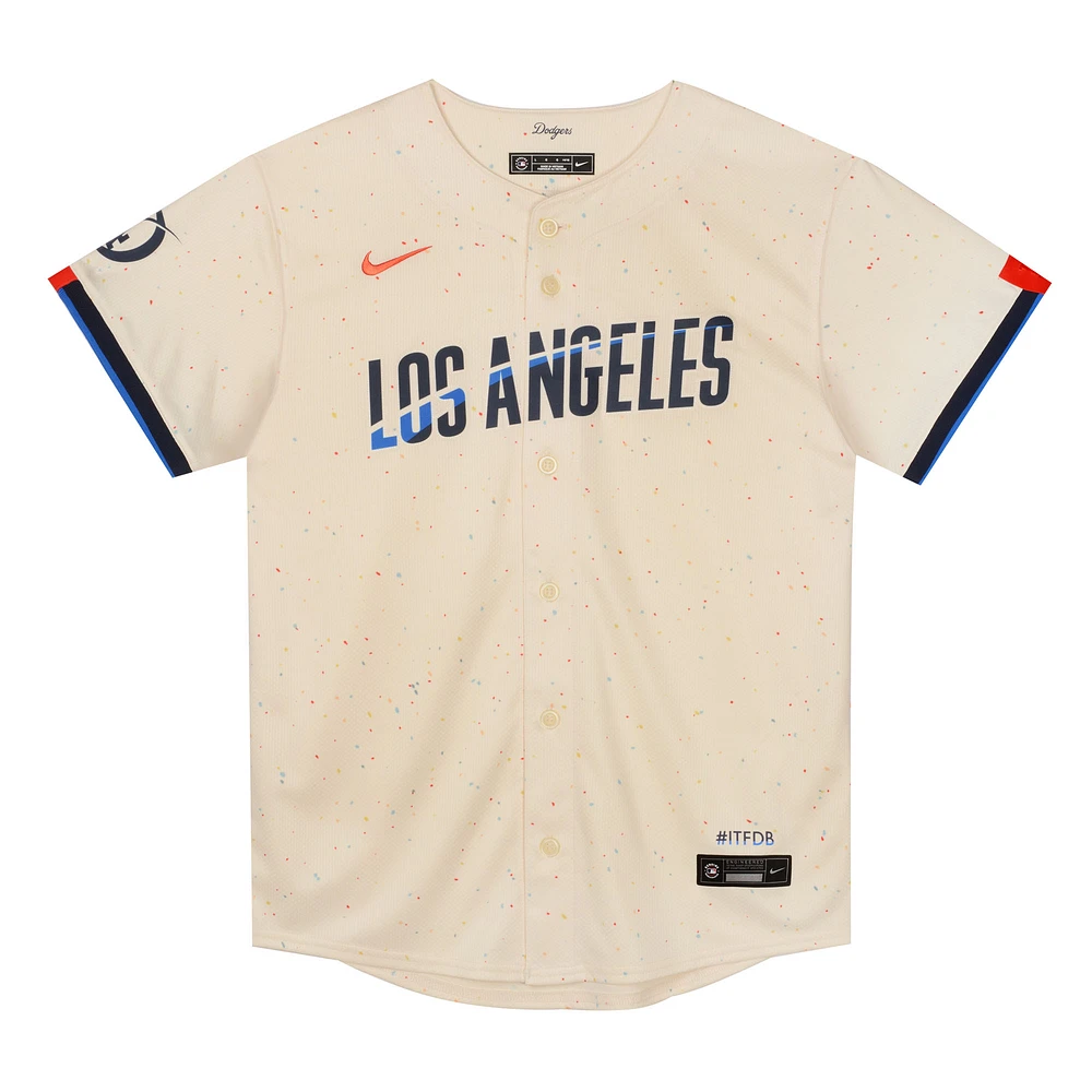 Preschool Nike  Cream Los Angeles Dodgers City Connect Jersey