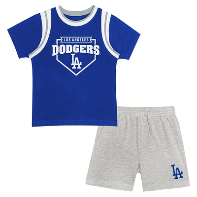 Ensemble t-shirt et short Loaded Base Fanatics de Los Angeles Dodgers pour enfants d'âge préscolaire