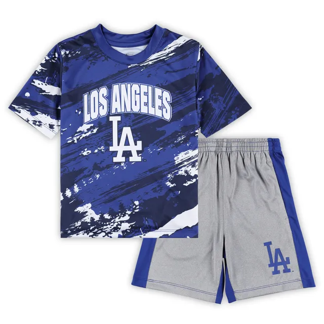 Lids Los Angeles Dodgers Preschool Stealing Homebase 2.0 T-Shirt & Shorts  Set - Gray/Blue
