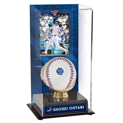Vitrine de présentation des gants dorés du match des étoiles de la MLB 2024 des Dodgers de Los Angeles de Shohei Ohtani avec image