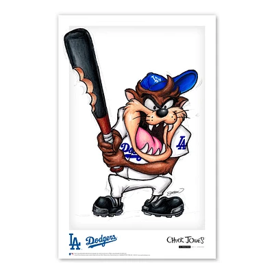 Tasmanian Devil Los Angeles Dodgers 11" x 17" Looney Tunes Poster Print