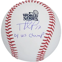 Teoscar Hernandez Los Angeles Dodgers Autographed  2024 World Series Logo Baseball with "24 WS Champs" Inscription