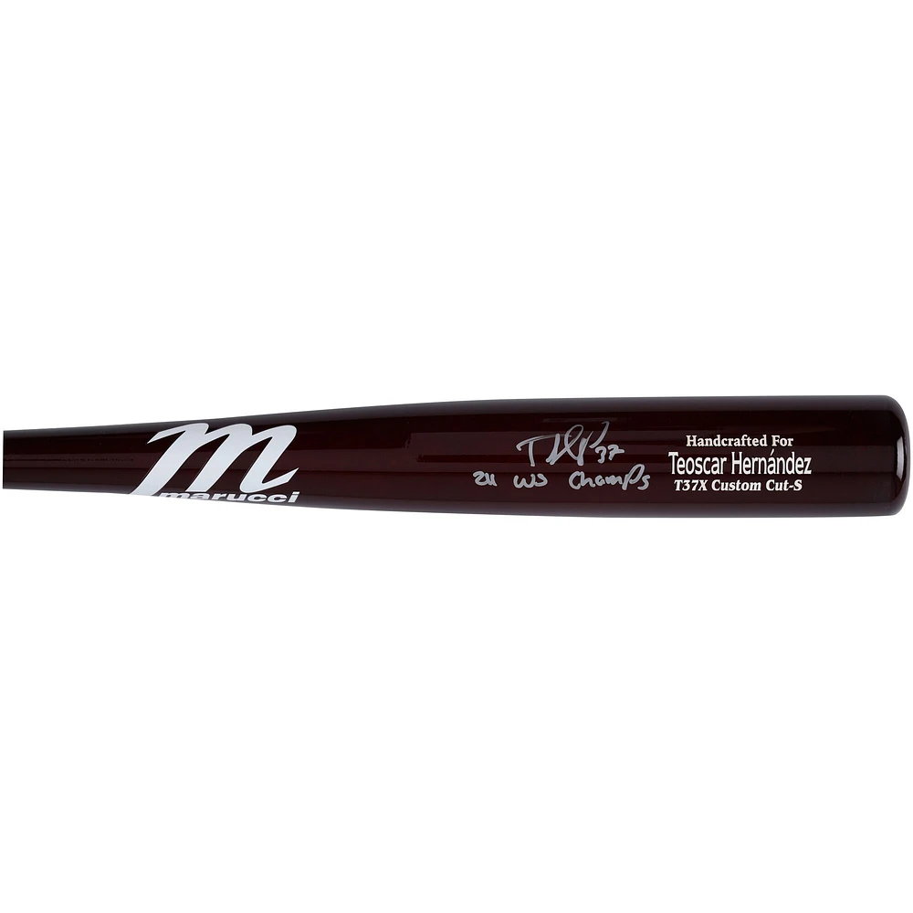 Teoscar Hernandez Los Angeles Dodgers Autographed Marucci Game Model Bat with "24 WS Champs" Inscription