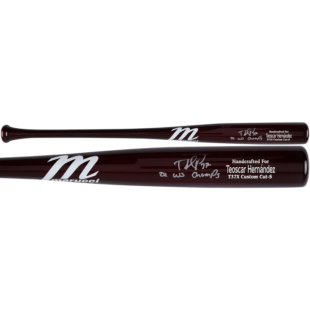 Teoscar Hernandez Los Angeles Dodgers Autographed Marucci Game Model Bat with "24 WS Champs" Inscription