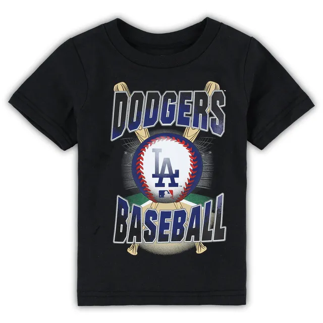 Women's Tiny Turnip Royal Los Angeles Dodgers Base Stripe T-Shirt Size: Small