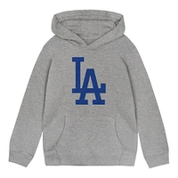 Toddler Heather Gray Los Angeles Dodgers Primary Logo Fleece Pullover Hoodie