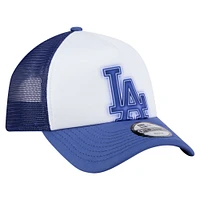 Toddler New Era  White/Royal Los Angeles Dodgers Painted A-Frame 9FORTY Trucker Adjustable Hat