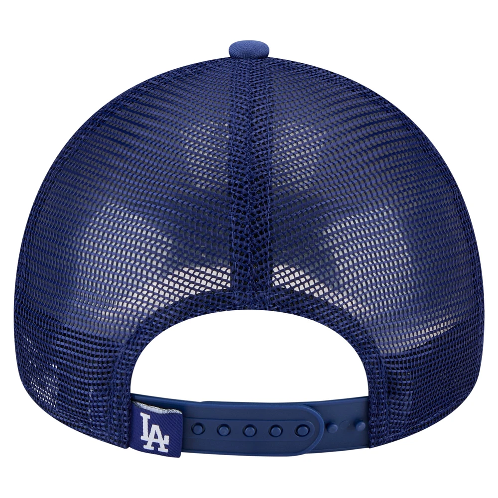 Toddler New Era  White/Royal Los Angeles Dodgers Painted A-Frame 9FORTY Trucker Adjustable Hat