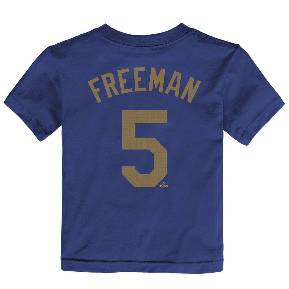 Toddler Nike Freddie Freeman Royal Los Angeles Dodgers 2025 Gold Collection Name & Number T-Shirt