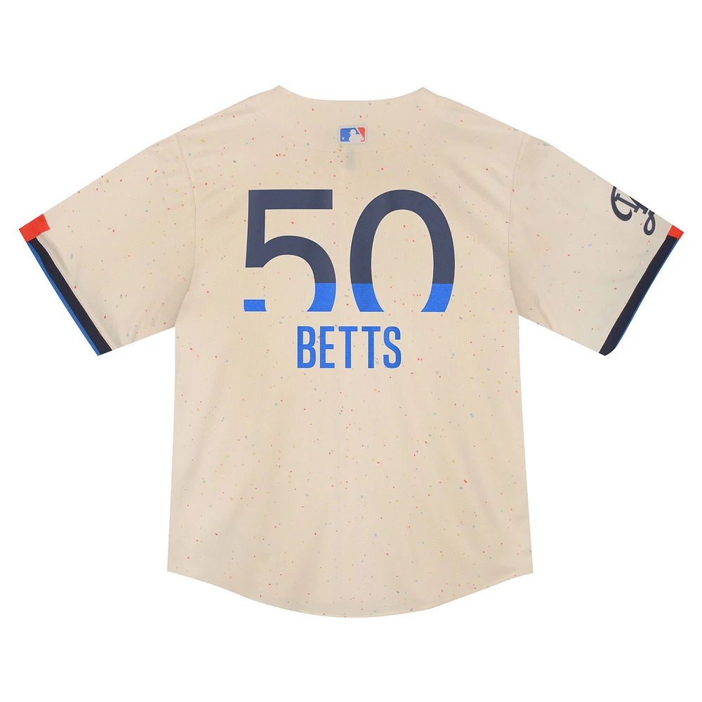 Maillot de joueur Nike Mookie Betts crème Los Angeles Dodgers 2024 City Connect Limited pour tout-petit