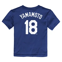 T-shirt Nike Yoshinobu Yamamoto Royal Los Angeles Dodgers avec nom et numéro pour tout-petit