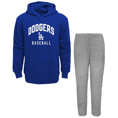 Ensemble avec sweat à capuche et pantalon en polaire Play-By-Play des Los Angeles Dodgers pour tout-petit, bleu royal/gris