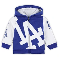 Sweat à capuche entièrement zippé avec carte postale des Royal Los Angeles Dodgers pour tout-petit