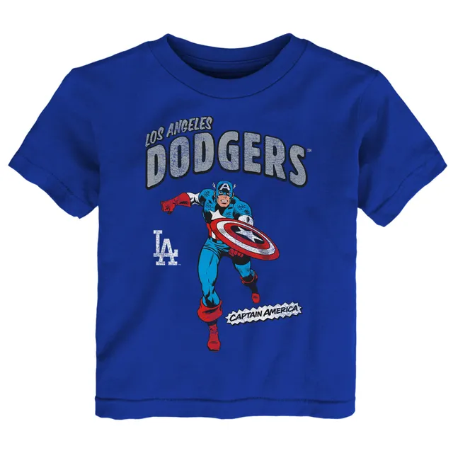 SOFT AS A GRAPE Los Angeles Dodgers Youth Distressed Team Logo T-Shirt -  Royal Blue