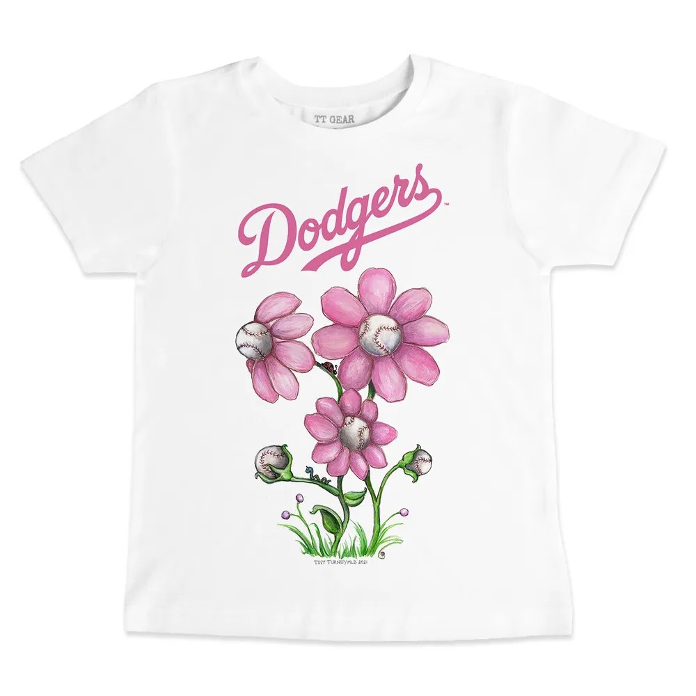 Lids Los Angeles Dodgers Tiny Turnip Toddler Blooming Baseballs T-Shirt -  White