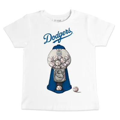 Women's Tiny Turnip White Los Angeles Dodgers Nacho Helmet T-Shirt