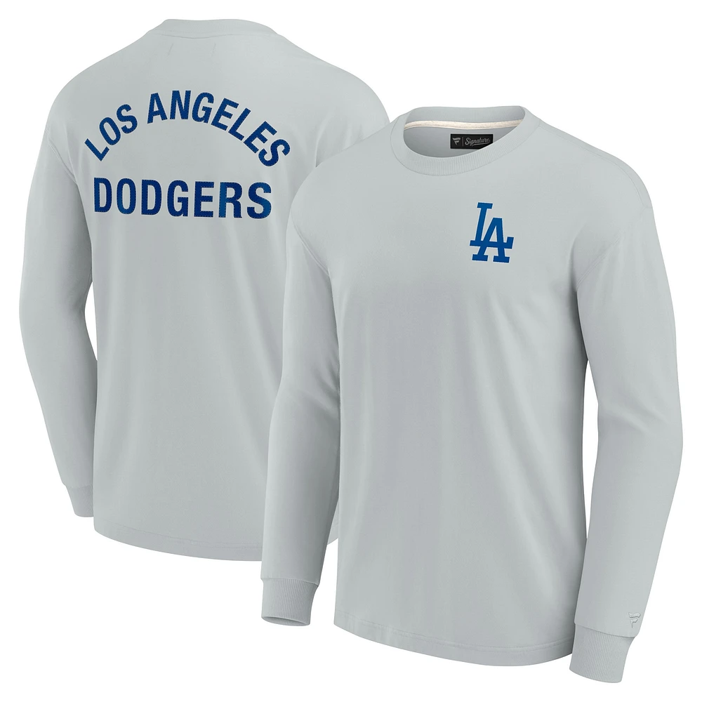 T-shirt unisexe Fanatics gris Los Angeles Dodgers Elements super doux à manches longues