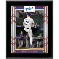 Plaque de nom de joueur sublimée Walker Buehler Los Angeles Dodgers 10,5'' x 13''