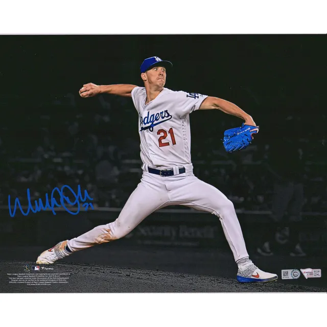 Walker Buehler Los Angeles Dodgers Unsigned Pitching Vertical Photograph