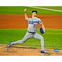 Walker Buehler Los Angeles Dodgers Unsigned 2020 MLB World Series Champions Pitching Photograph