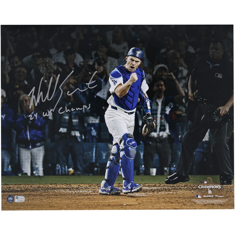 Will Smith Los Angeles Dodgers Autographed 2024 World Series Champions 16" x 20" Photograph with "24 WS Champs" Inscription