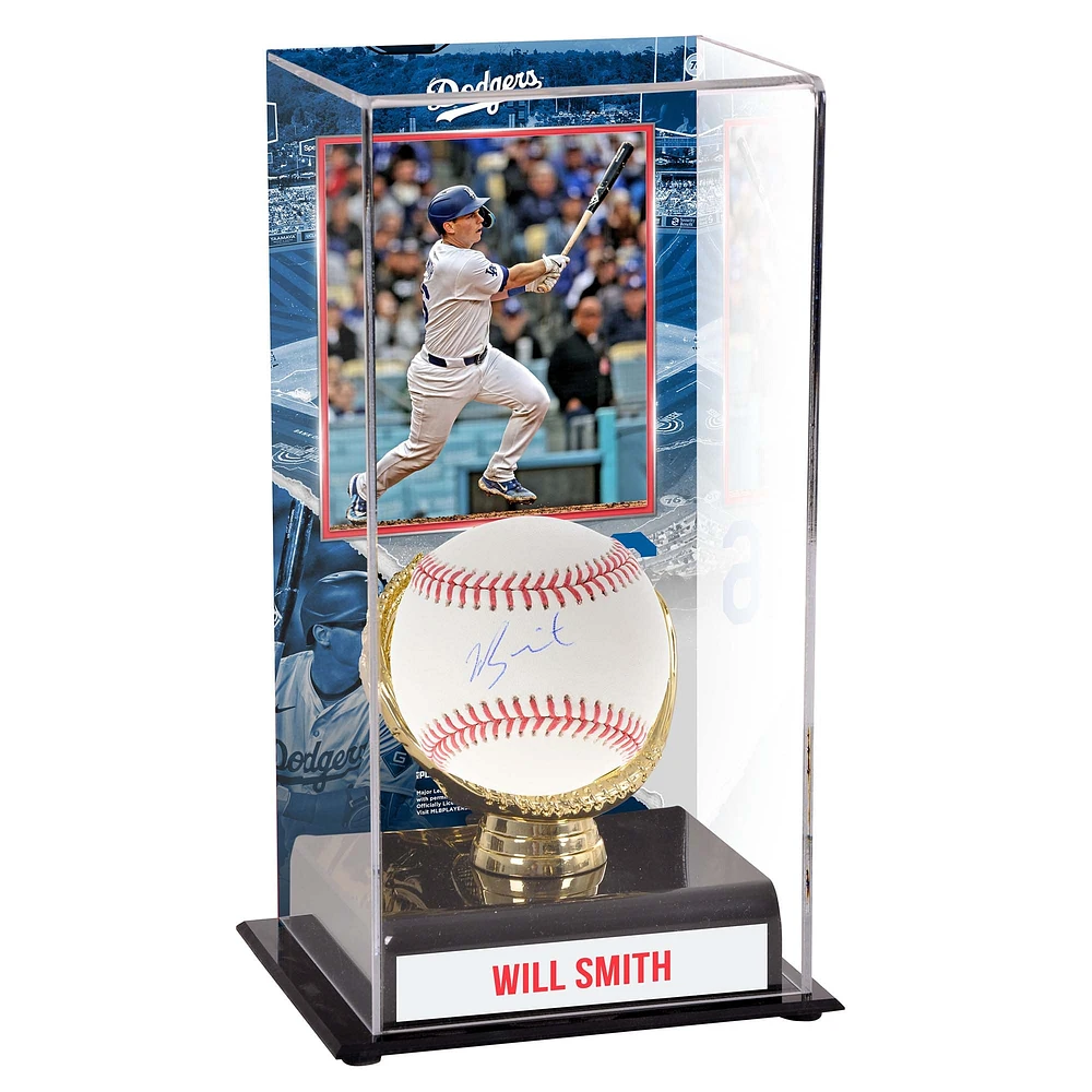 Will Smith Los Angeles Dodgers Autographed Baseball and Sublimated Gold Glove Display Case with Image