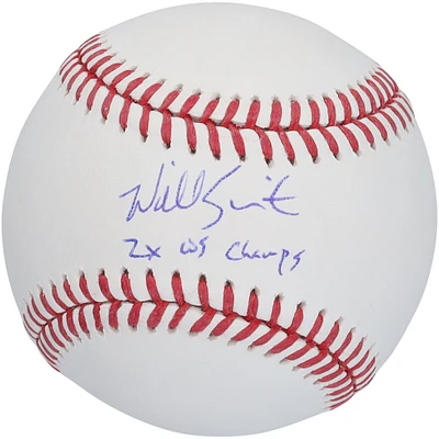 Will Smith Los Angeles Dodgers Autographed Baseball with "2X WS Champ" Inscription