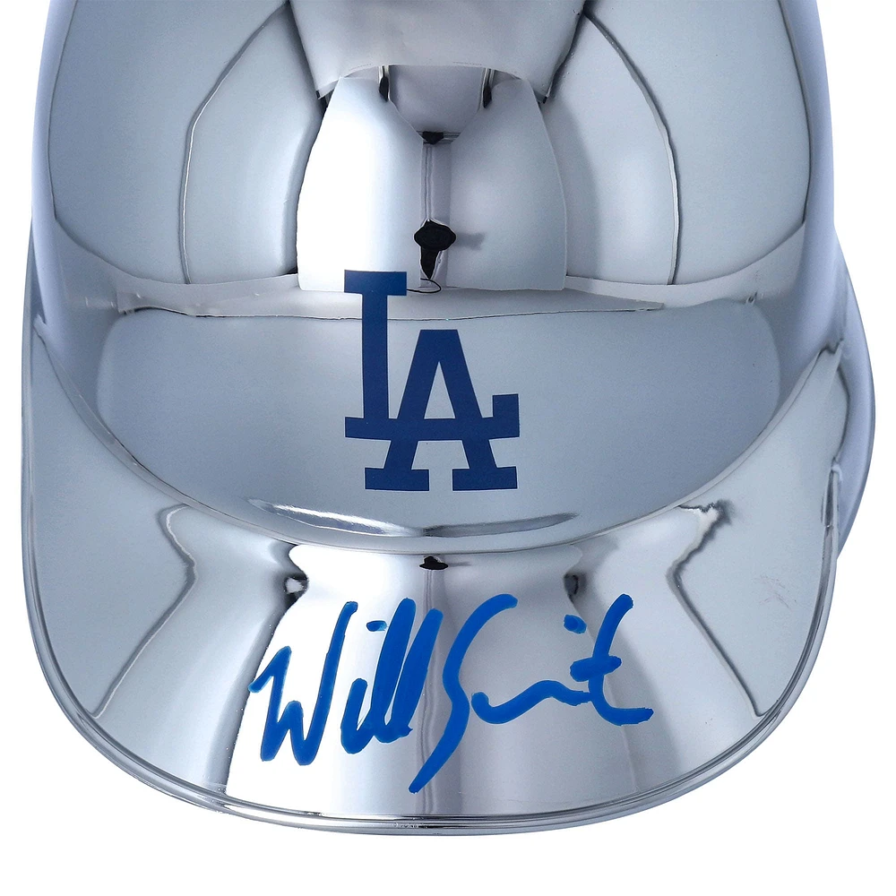 Will Smith Los Angeles Dodgers Autographed Chrome Mini Batting Helmet