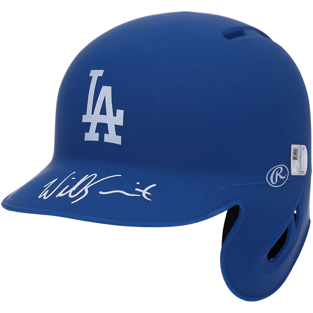 Will Smith Los Angeles Dodgers Autographed Rawlings Royal Matte Mini Batting Helmet