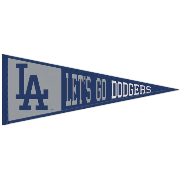 Clipart of a Black and White Dodgers Team Pennant Flag - Royalty