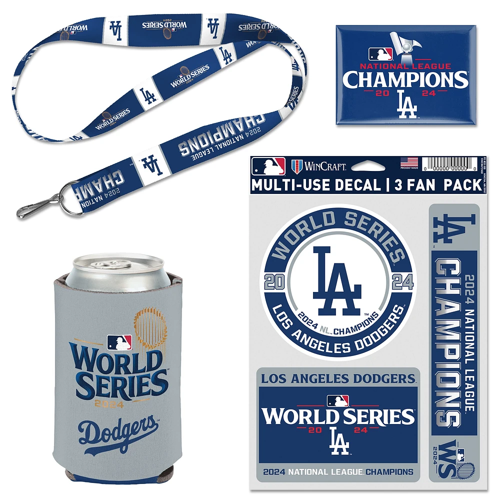 Pack de 4 pièces pour les fans des Los Angeles Dodgers 2024 de la Ligue nationale