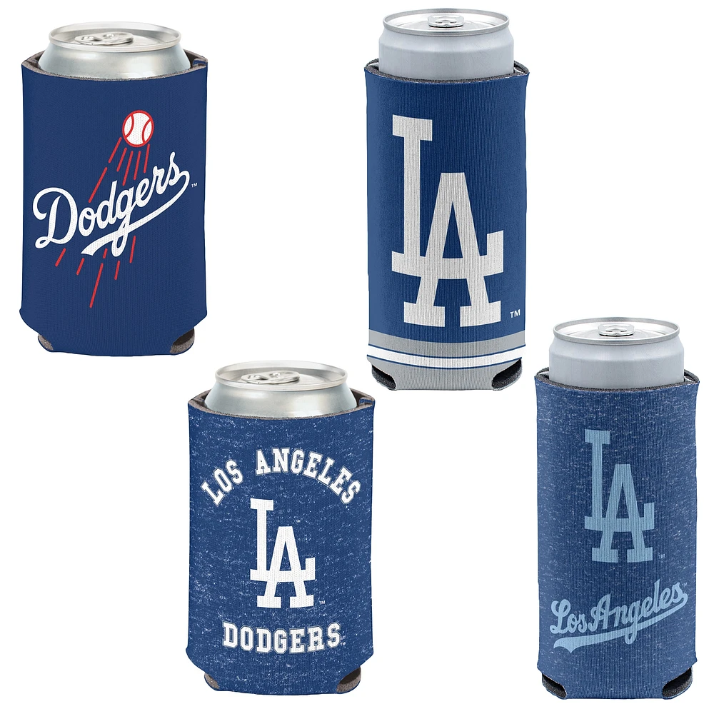 WinCraft Los Angeles Dodgers Slim et 12 oz. Ensemble de 4 refroidisseurs de canettes