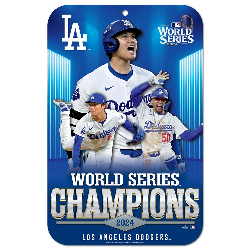 Panneau en styrène intérieur/extérieur WinCraft Mookie Betts, Shohei Ohtani et Yoshinobu Yamamoto Los Angeles Dodgers Champions de la Série mondiale 2024 11'' x 17''