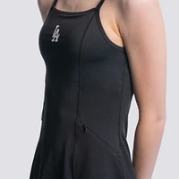 Women's Lusso  Black Los Angeles Dodgers Ciara Strappy Dress