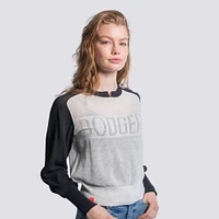 Pull à col cranté en maille Seraphina bleu marine pour femme des Dodgers de Los Angeles Lusso