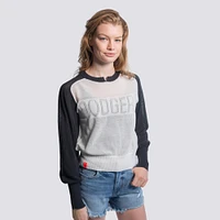 Pull à col cranté en maille Seraphina bleu marine pour femme des Dodgers de Los Angeles Lusso