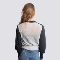 Pull à col cranté en maille Seraphina bleu marine pour femme des Dodgers de Los Angeles Lusso