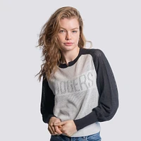 Pull à col cranté en maille Seraphina bleu marine pour femme des Dodgers de Los Angeles Lusso