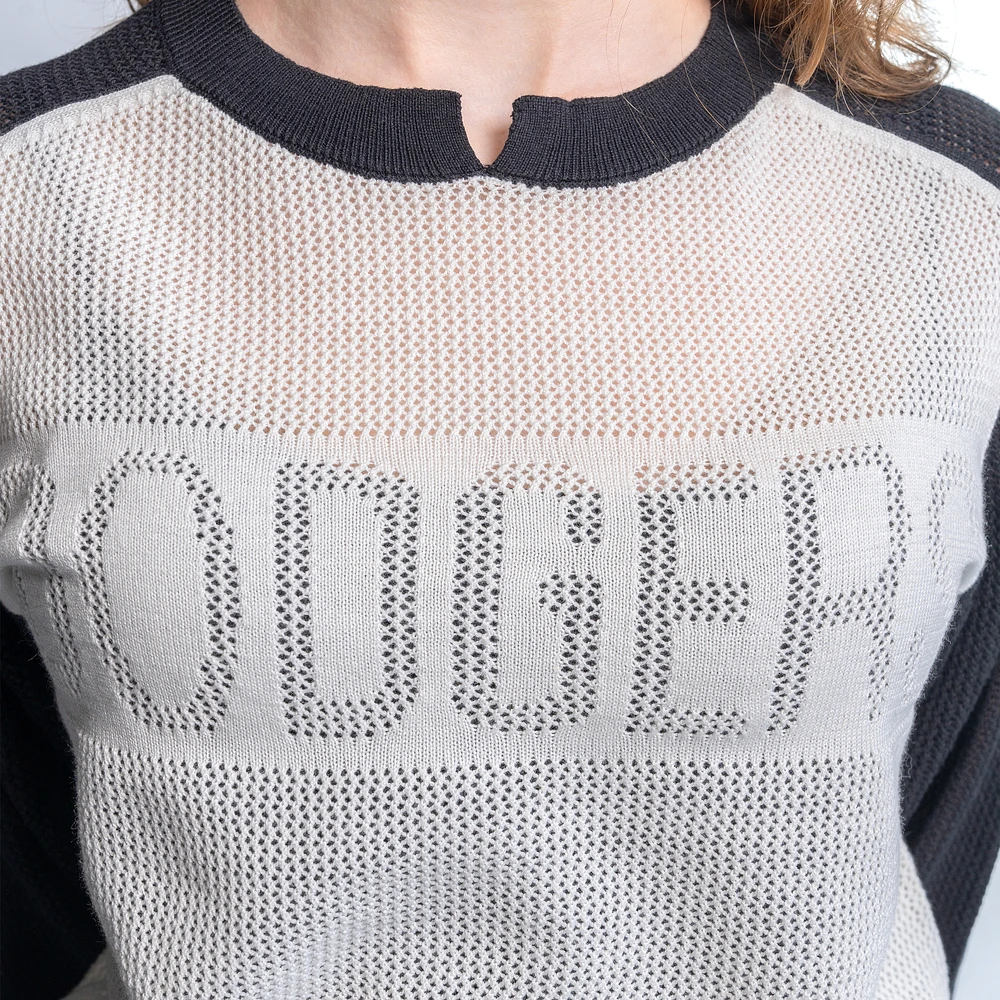 Pull à col cranté en maille Seraphina bleu marine pour femme des Dodgers de Los Angeles Lusso