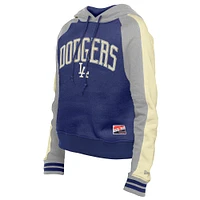 Women's New Era  Royal Los Angeles Dodgers Cooperstown Collection Cropped Raglan Pullover Hoodie