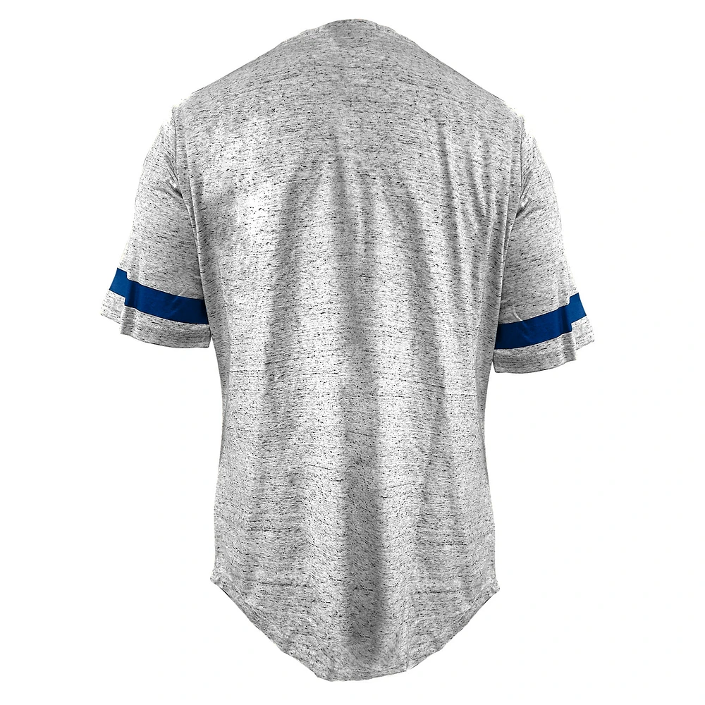Women's Profile Heather Gray Los Angeles Dodgers Lace-Up Fleck T-Shirt