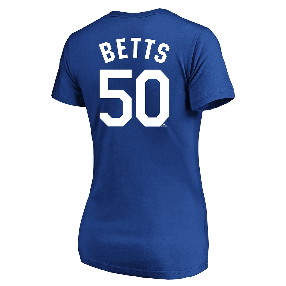 Women's Profile Mookie Betts Royal Los Angeles Dodgers Plus Name & Number T-Shirt