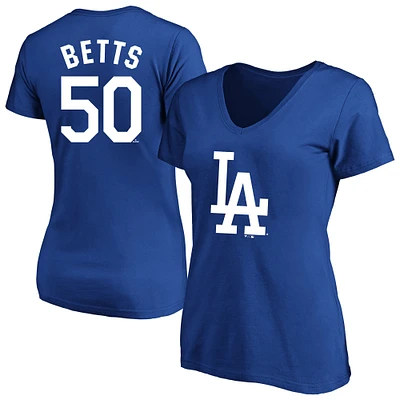 Women's Profile Mookie Betts Royal Los Angeles Dodgers Plus Name & Number T-Shirt
