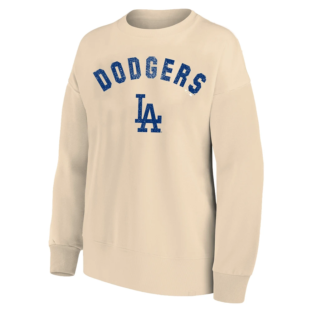 Sweat-shirt en molleton français grande taille pour femme Profile Oatmeal Los Angeles Dodgers