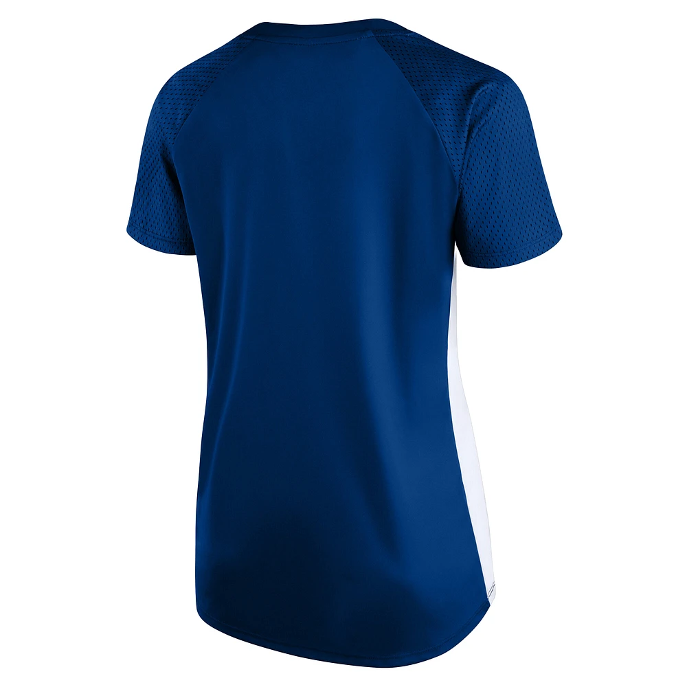 Women's Profile Royal Los Angeles Dodgers Plus Glitter Raglan V-Neck T-Shirt