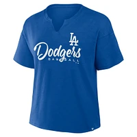 Women's Profile  Royal Los Angeles Dodgers Plus Wordmark Notch Neck T-Shirt