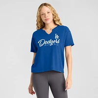 Women's Profile  Royal Los Angeles Dodgers Plus Wordmark Notch Neck T-Shirt