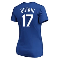 Profil femme Shohei Ohtani Royal Los Angeles Dodgers T-shirt grande taille avec nom et numéro